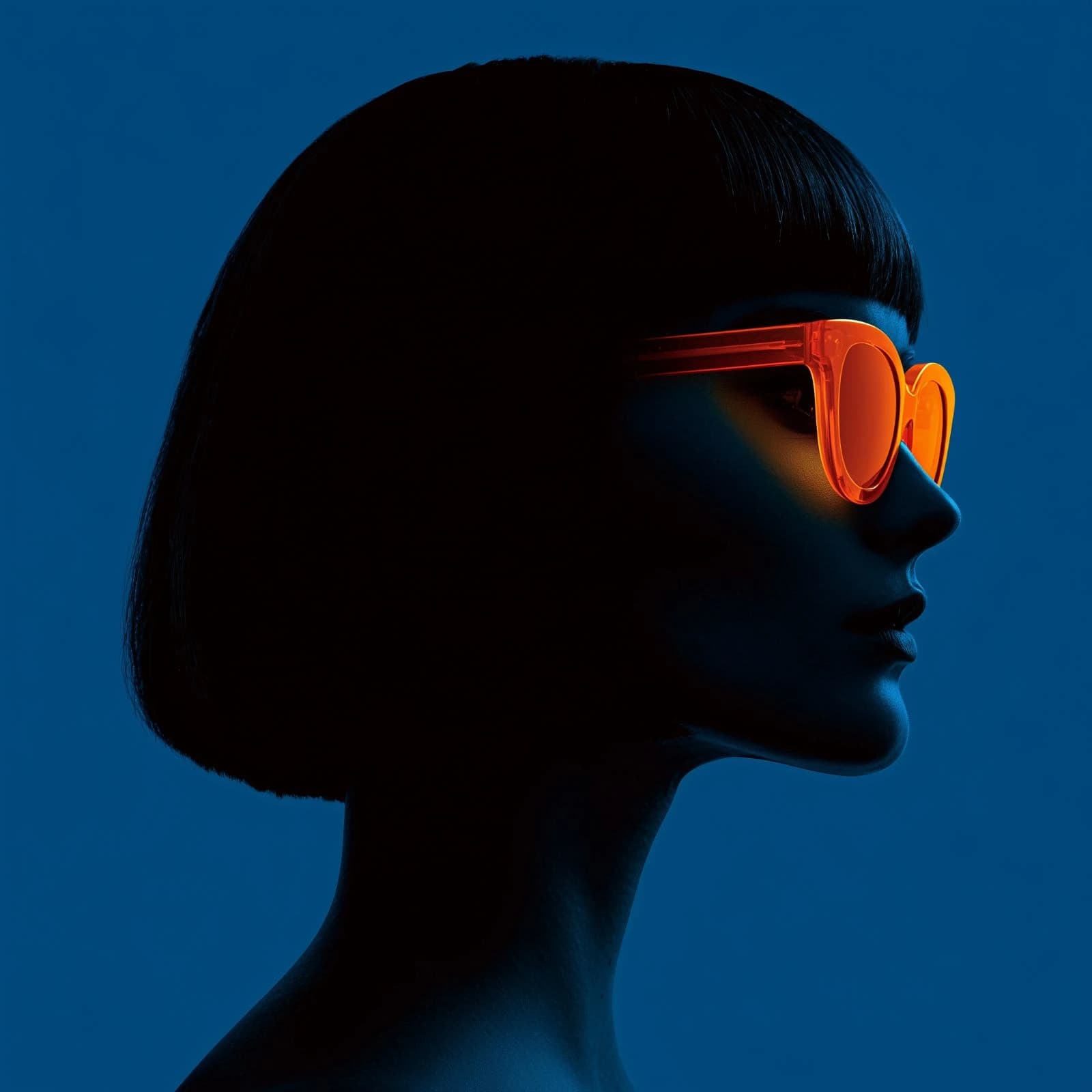 Futuristic portrait with iridescent visor